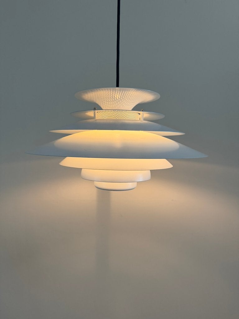 Vintage Deense Jeka Metaltryk Snowball - Deense designlamp, Huis en Inrichting, Gebruikt, Scandinavisch, X, Metaal