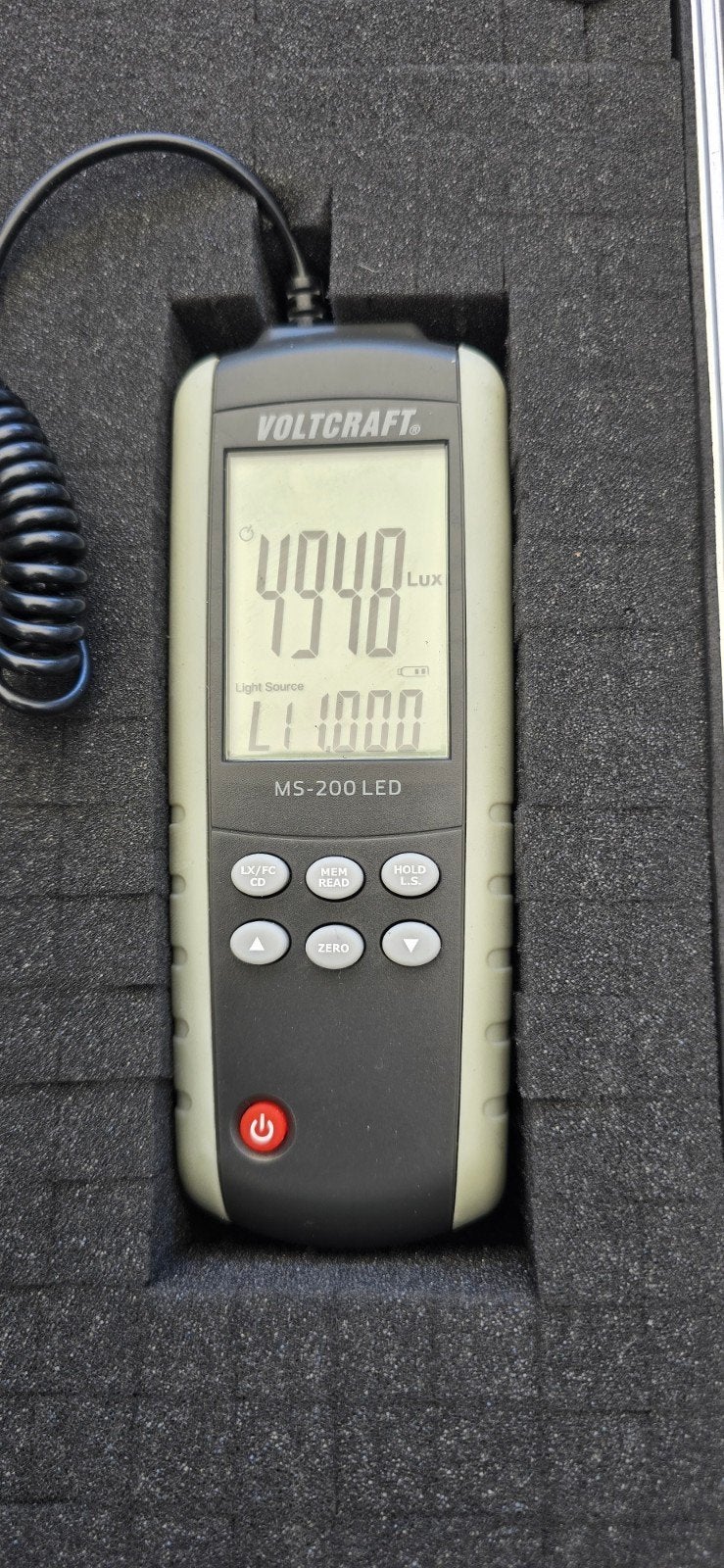 Voltcraft MS-200 LED Luxmeter Lichtmeter in koffer, Ophalen of Verzenden, Zo goed als nieuw, Licht