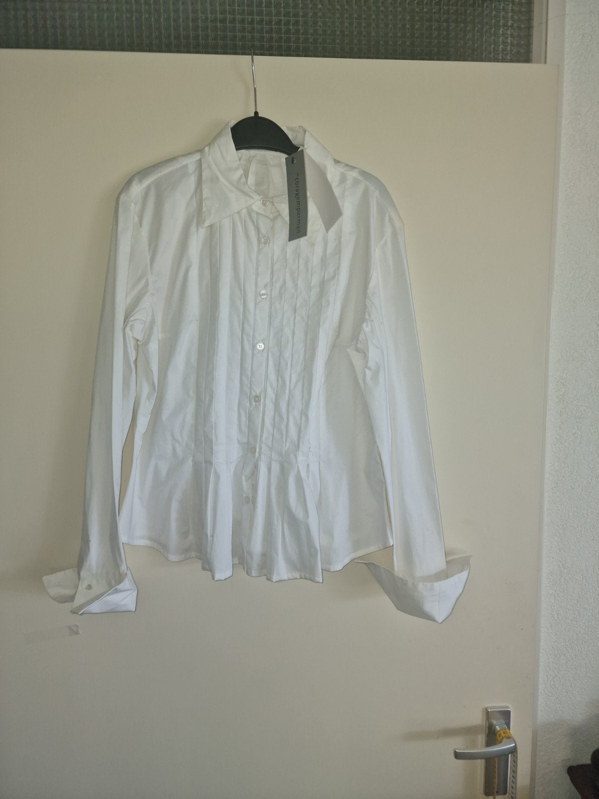 Cora Kemperman witte blouse XL met stiksel en schootje, Wit, Maat 46/48 (XL) of groter, Nieuw, Ophalen of Verzenden