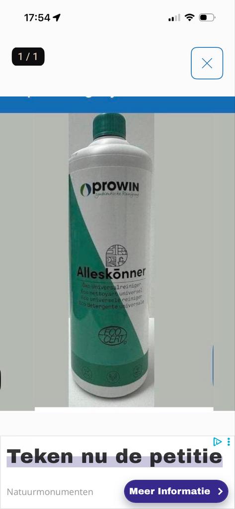 Prowin Alleskonner / alleskunner Eco Universele Reiniger, Ophalen of Verzenden, Schoonmaakmiddel