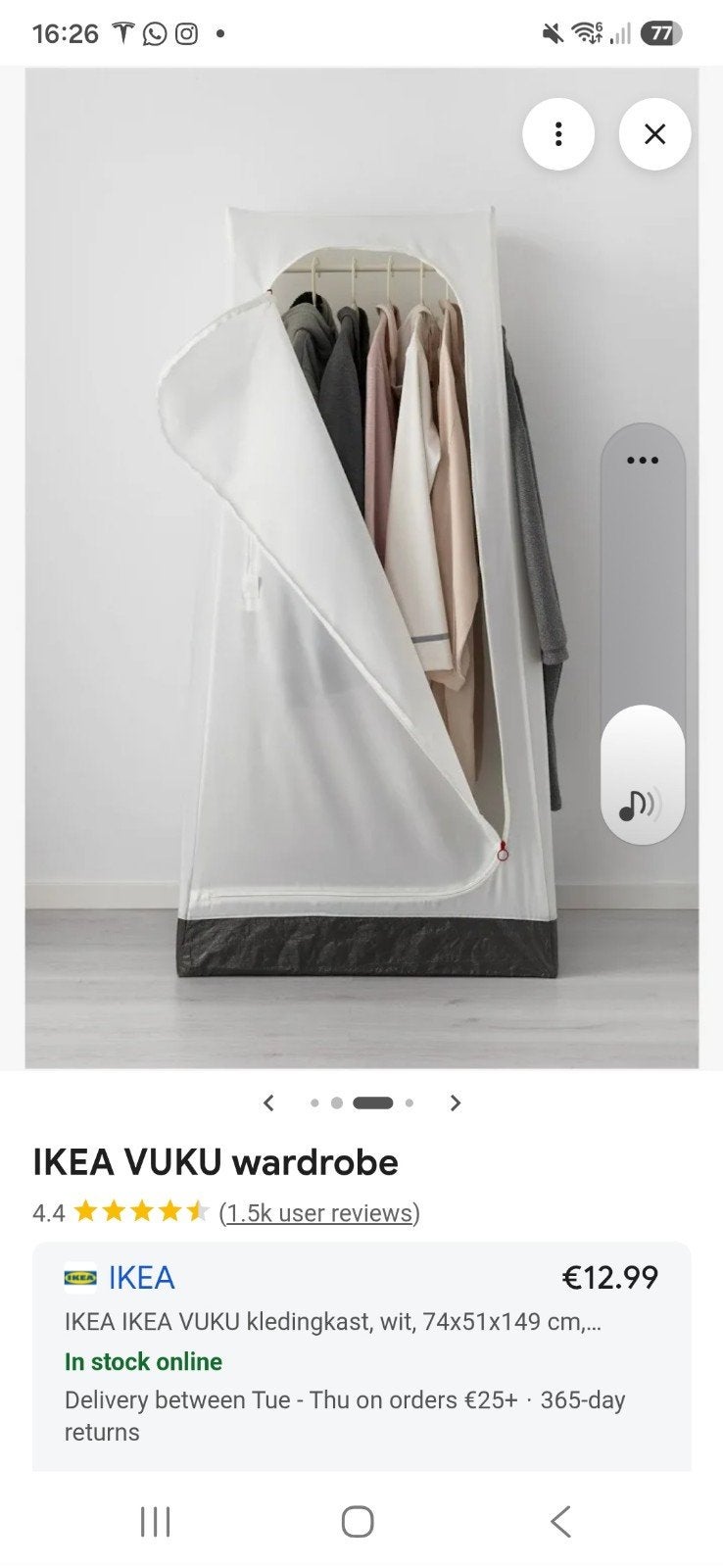 Nieuwe IKEA VUKU kledingkast – wit, Ophalen, Nieuw, 50 tot 75 cm, 50 tot 100 cm