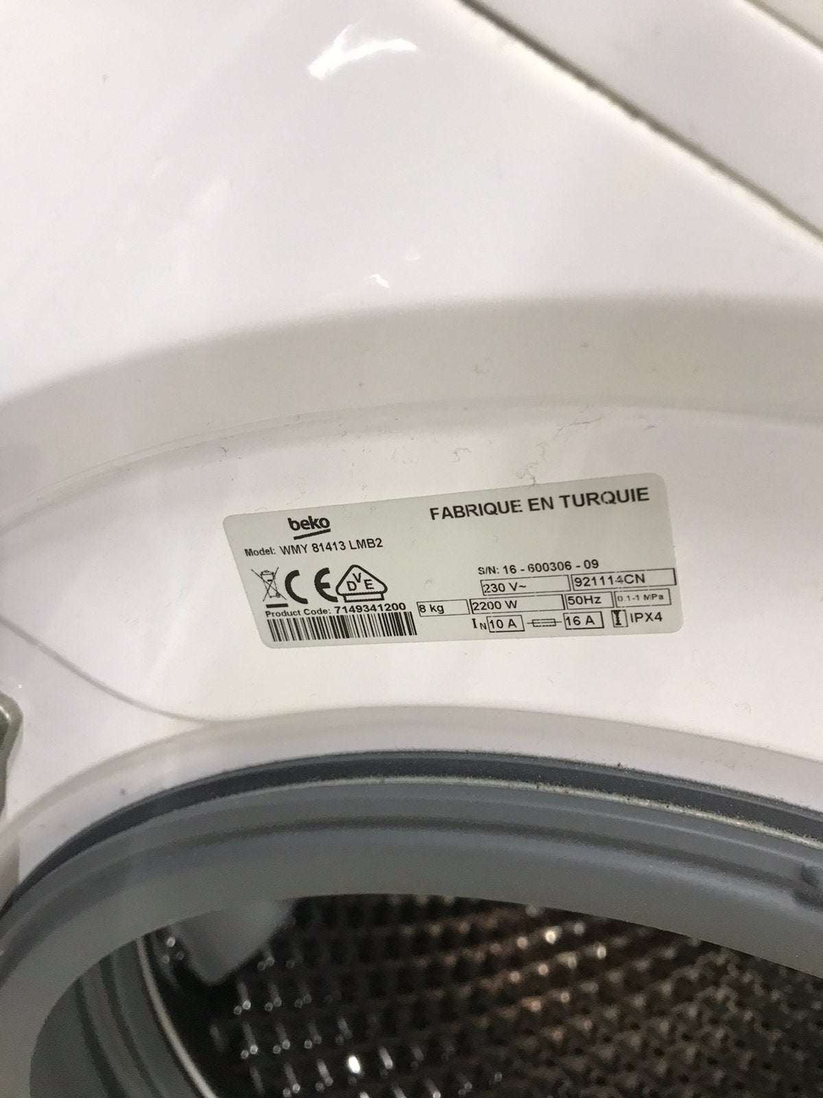 A+++ BEKO WMY81483LMB2 1400RPM 8KG, Witgoed en Apparatuur, Minder dan 85 cm, U, Ophalen of Verzenden, Zo goed als nieuw
