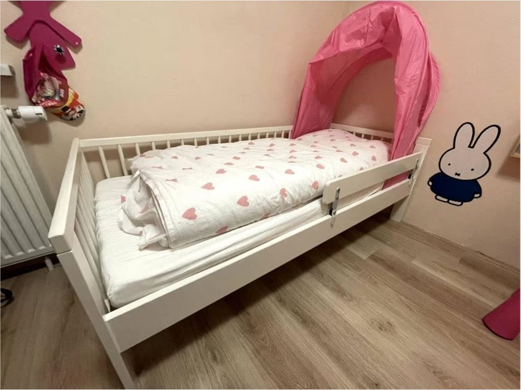 IKEA Kinderbed (160x70) Compleet met Matras en Accessoires, Ophalen, Gebruikt, Wit, 190 cm of minder