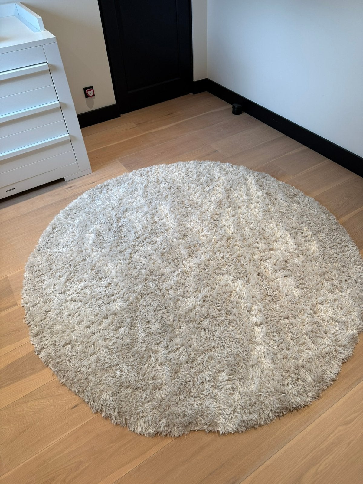 Vloerkleed rond fluffy, Huis en Inrichting, Stoffering | Tapijten en Kleden, Ophalen, Zo goed als nieuw, Rond, 150 tot 200 cm