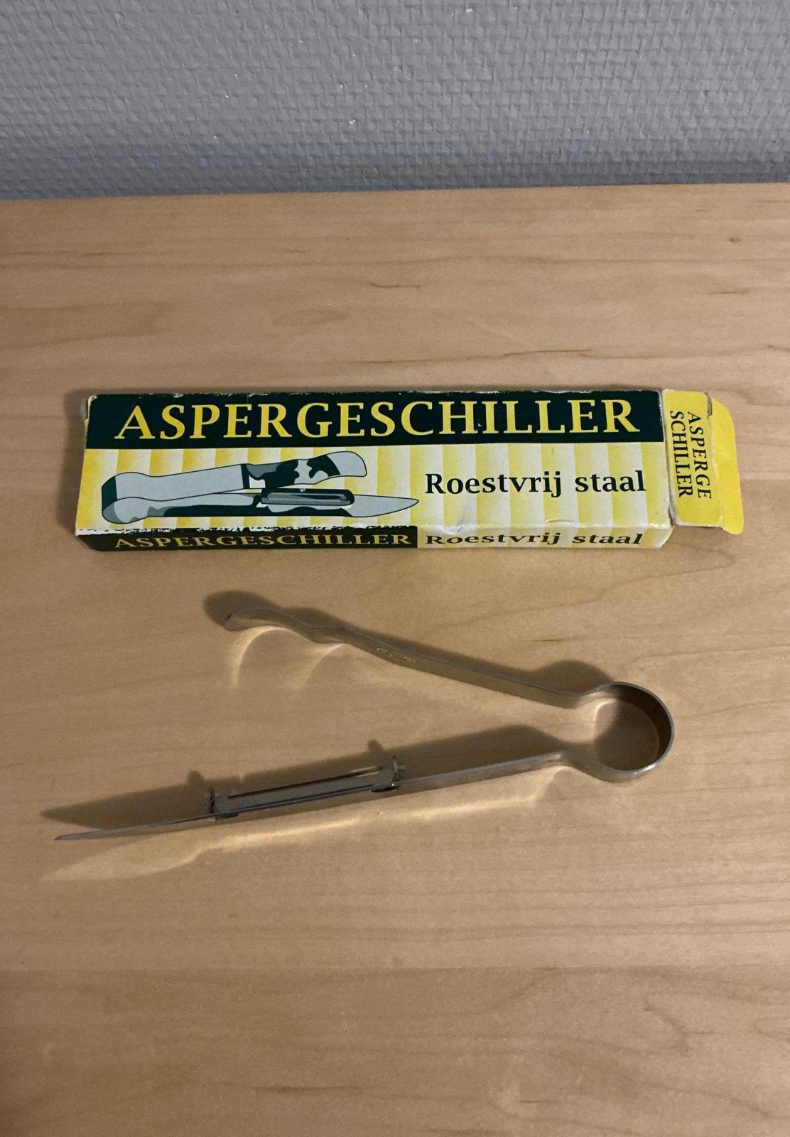 Aspergeschiller, aspergedunschiller apergemes roestvrijstaal, Ophalen of Verzenden, Zo goed als nieuw