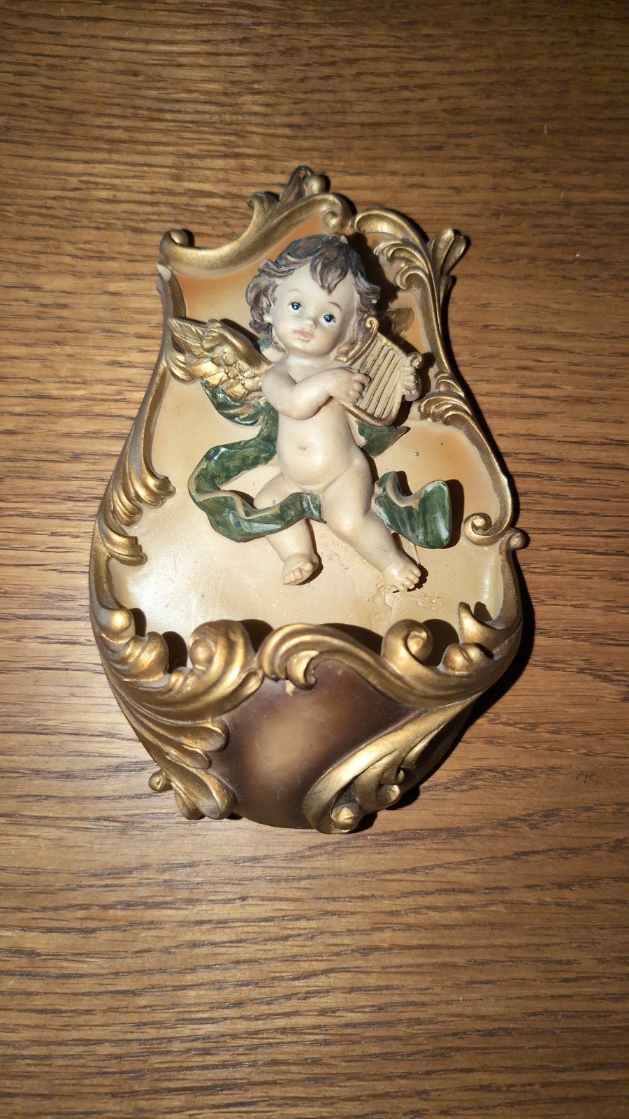 Wijwaterbakje met Harp - Decoratief, Antiek en Kunst, Ophalen of Verzenden