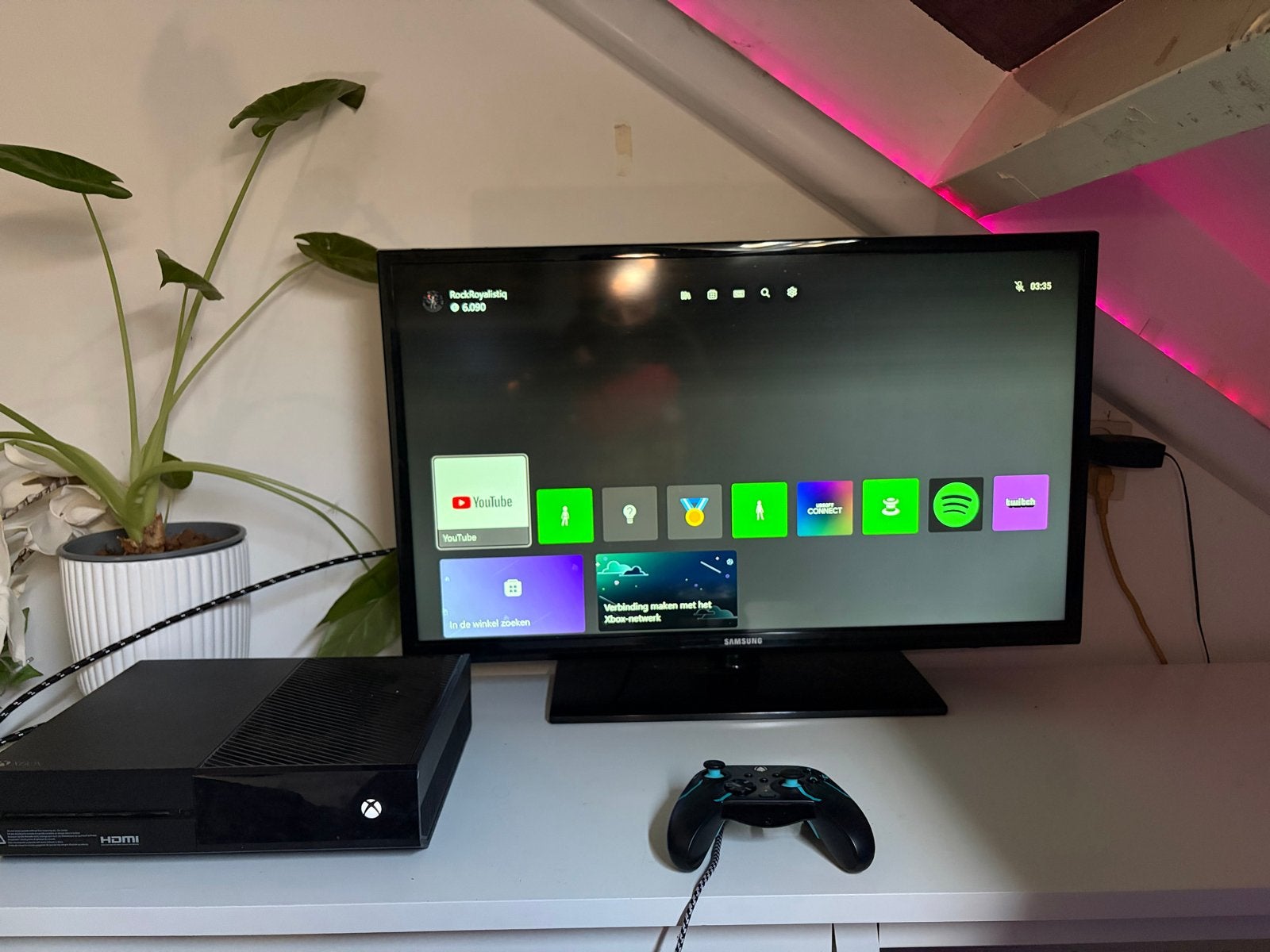 Xbox One met Samsung TV en controller, Ophalen, Gebruikt, Met 1 controller, Xbox One