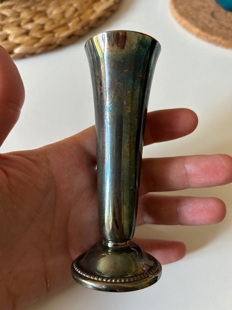 Verzilverd vaasje Keltum, Ophalen of Verzenden, Zilver