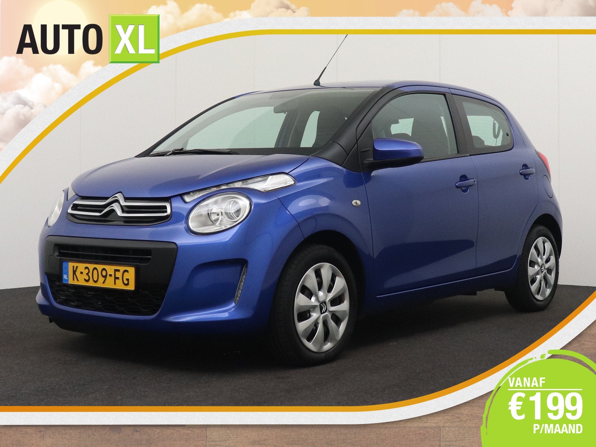 Citroën C1 1.0 VTi Pack Comfort DAB Privacy Glas LED, Auto's, Voorwielaandrijving, Dealer onderhouden, Stof, Gebruikt