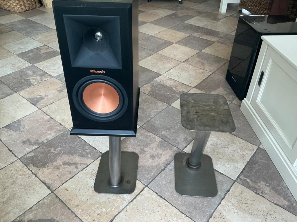 Set RVS Luidsprekerstandaards / Speakerstands (Handgemaakt), Audio, Tv en Foto, Ophalen of Verzenden, Overige merken