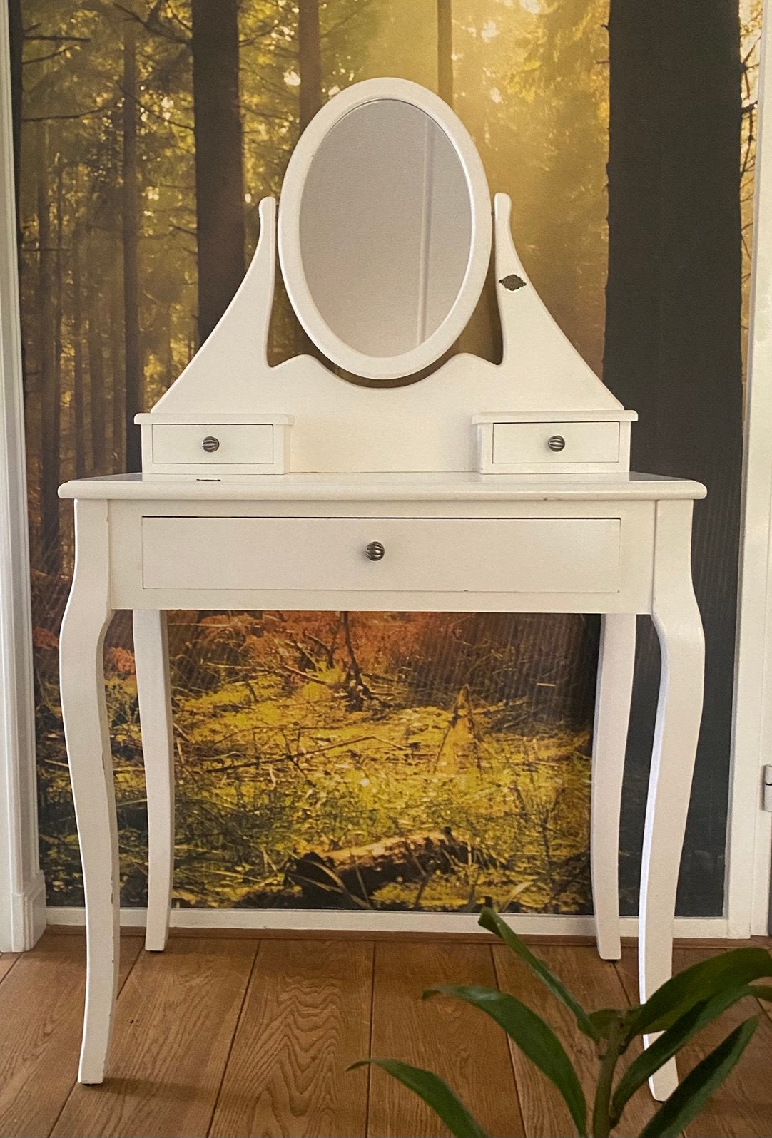 Mooie kaptafel met spiegel en lades - wit, Ophalen, Gebruikt, 50 tot 100 cm, Minder dan 100 cm