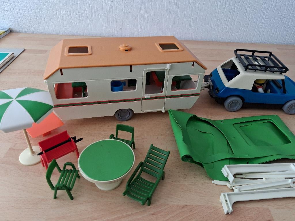 Playmobil auto met caravan (vintage), Verzenden, Gebruikt