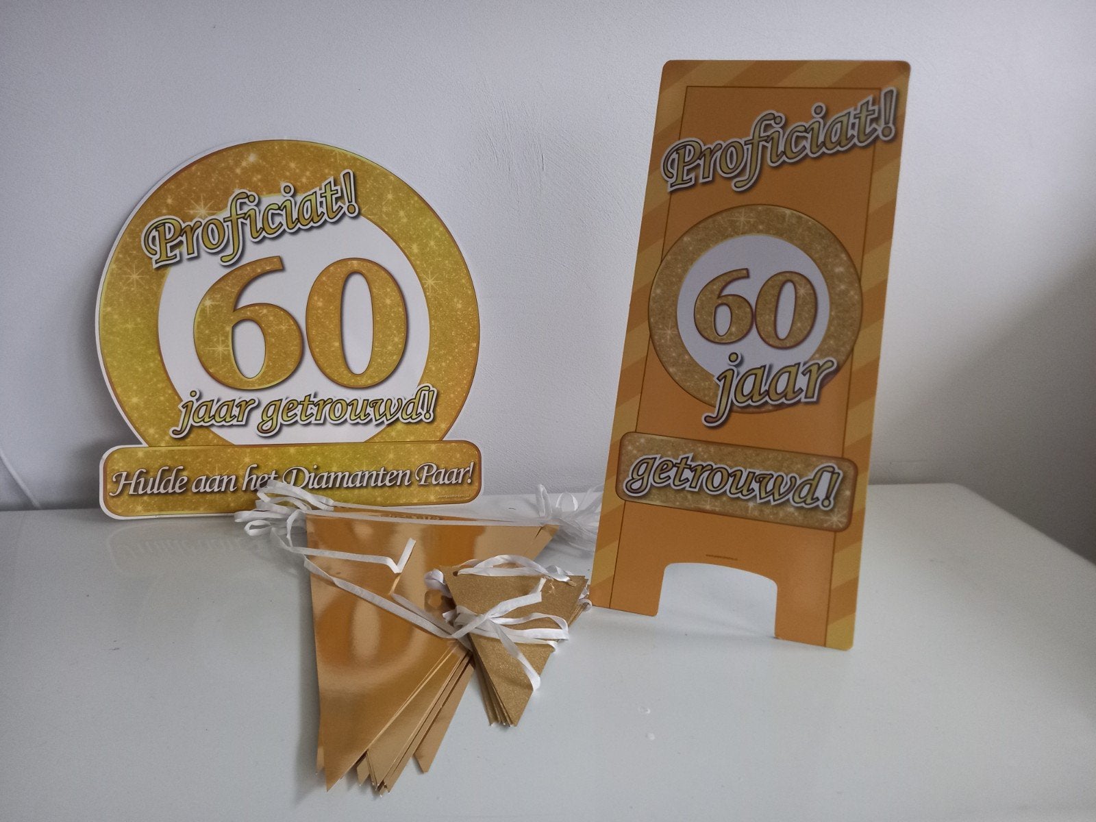 60 jaar getrouwd versiering, Ophalen, Zo goed als nieuw, Geboorte of Huwelijk