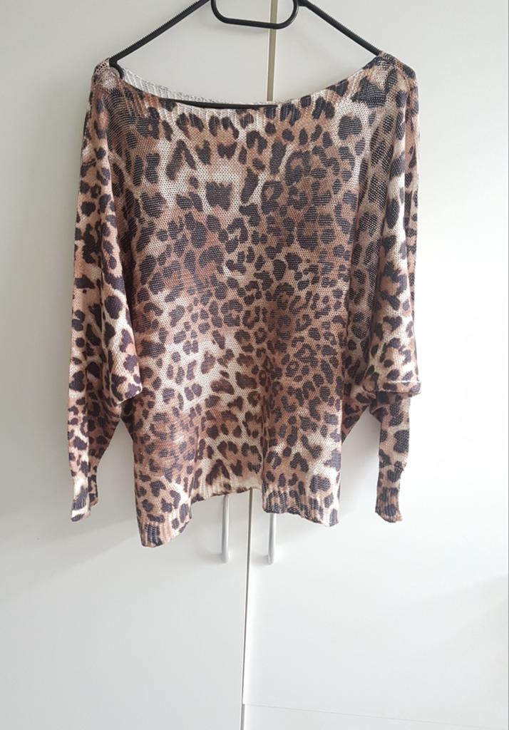 Top leopard one size, Verzenden, Zo goed als nieuw, Overige kleuren, Lange mouw