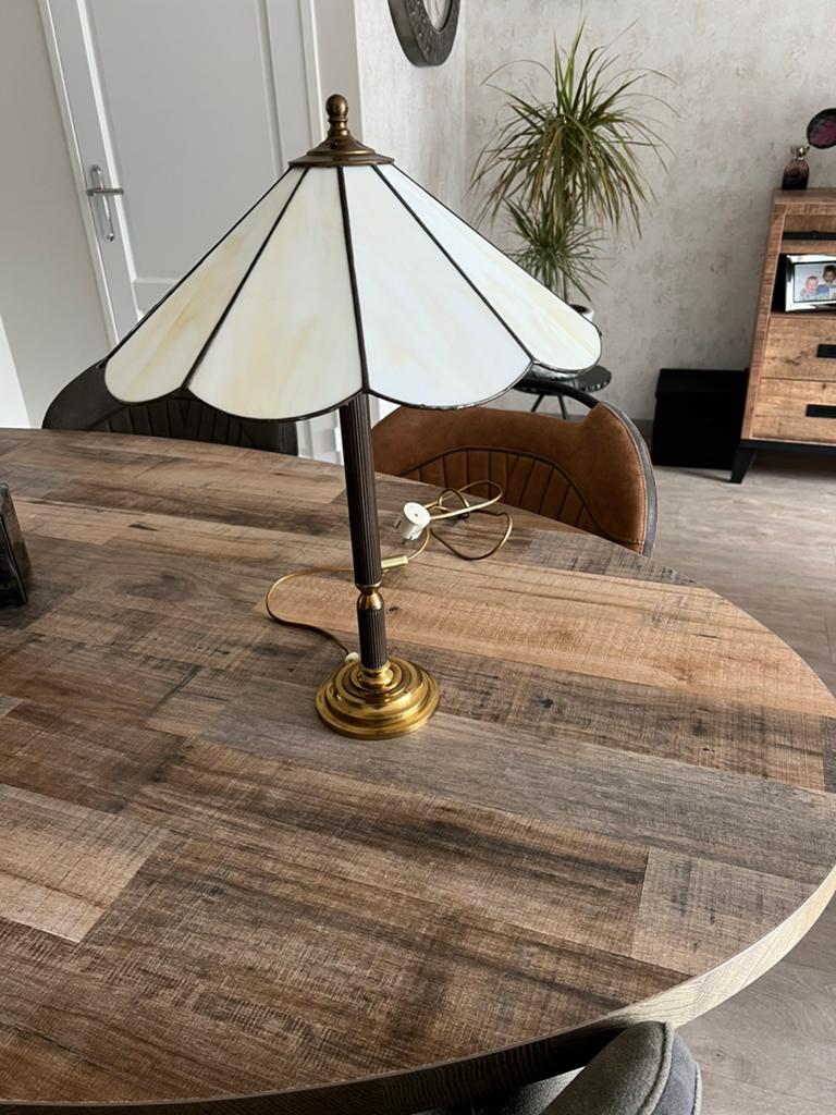 Prachtige Tiffanie lamp, Ophalen, Gebruikt, Glas, Minder dan 50 cm