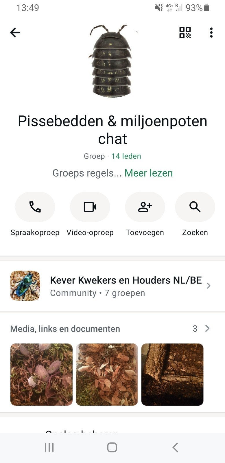 Pissebedden & miljoenpoten whatsapp