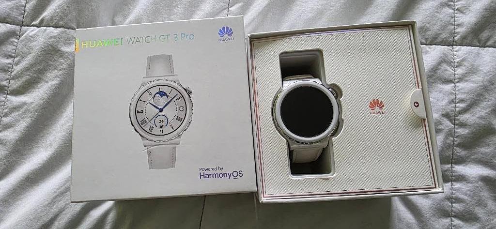 Huawei GT3Pro ceramic 43mm, Sieraden, Tassen en Uiterlijk, Smartwatches, Ophalen, HUAWEI, Wit, Zo goed als nieuw