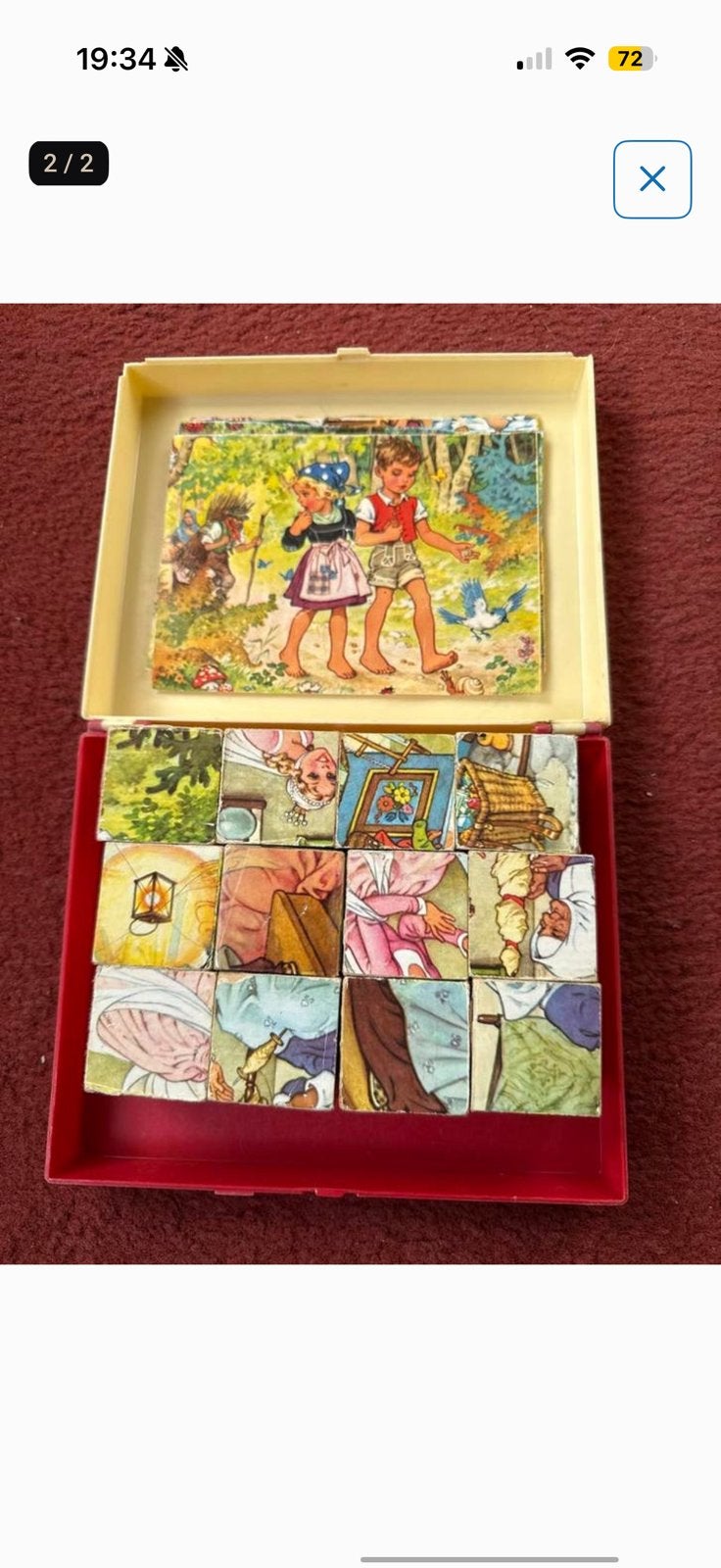 Vintage blokken puzzel sprookjes, Ophalen, Gebruikt