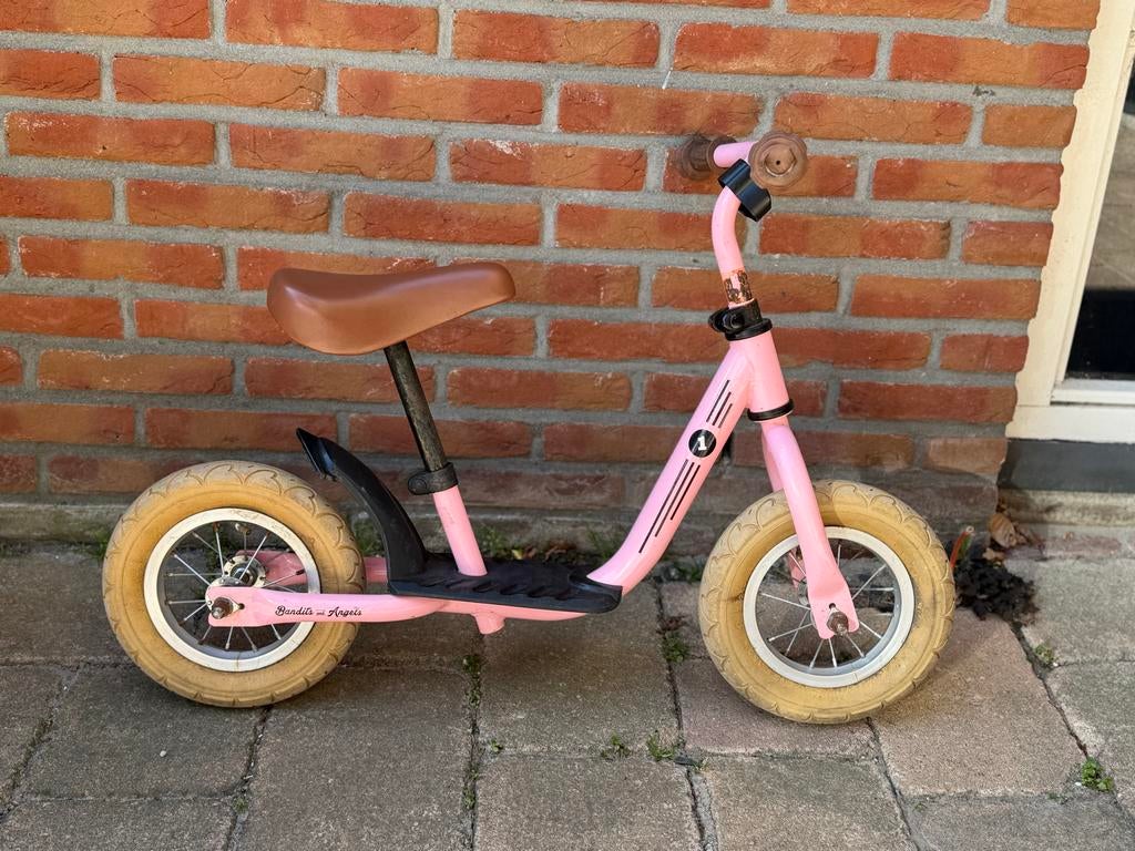 Roze Bandits and Angels loopfiets, Fietsen en Brommers, Fietsen | Kinderfietsjes, Ophalen, Gebruikt, Minder dan 16 inch