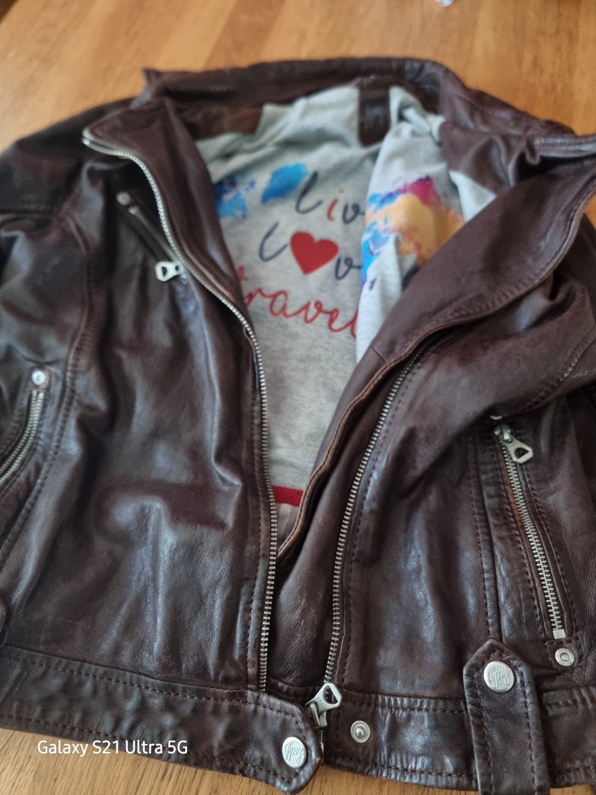 Gipsy leren jas bruin, maat S, Bruin, Zo goed als nieuw, Maat 36 (S), Gipsy