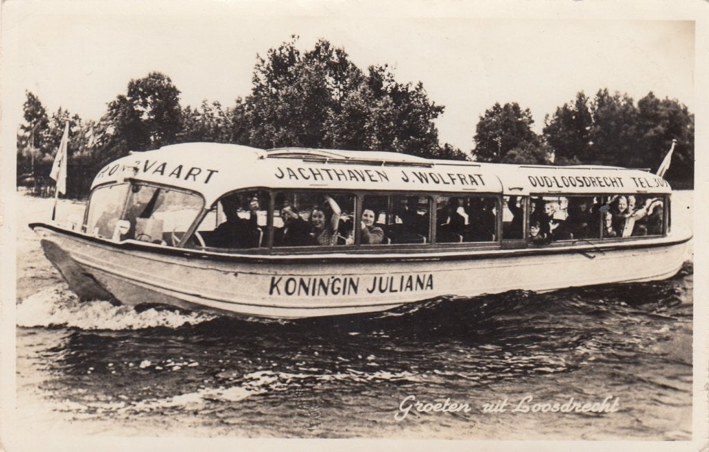 Loosdrecht - Rondvaartboot 1955, Verzenden, 1940 tot 1960, Gelopen, Noord-Holland
