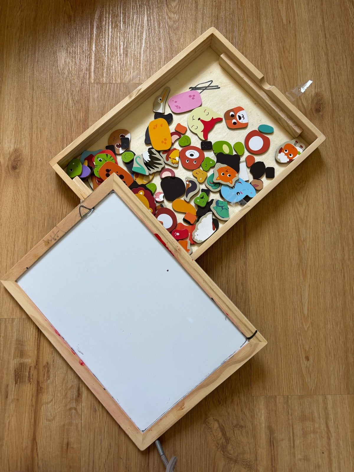 Houten Magnetisch Bord met Dieren Magneten, Ophalen of Verzenden, Gebruikt, Jongen of Meisje