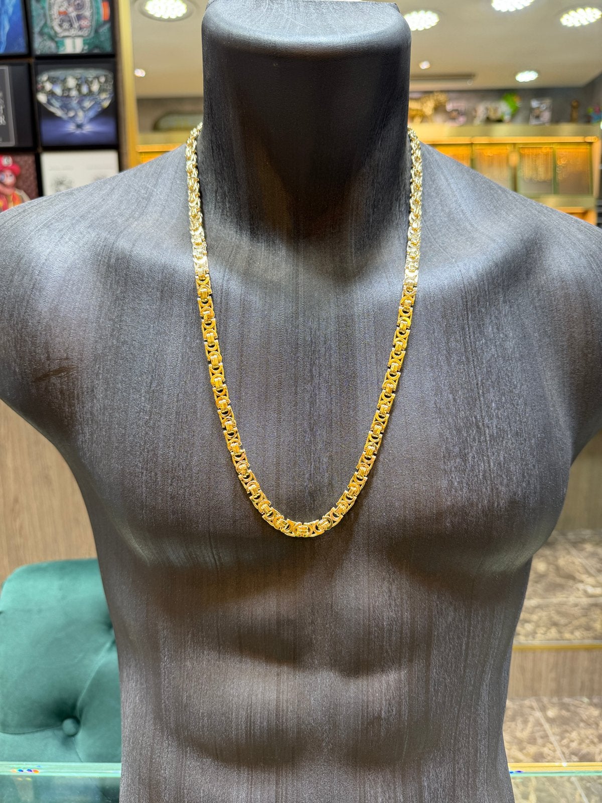 14KT Goud - 57.5 Gram - Ketting - PLATTE KONING, Ophalen, Nieuw, Goud