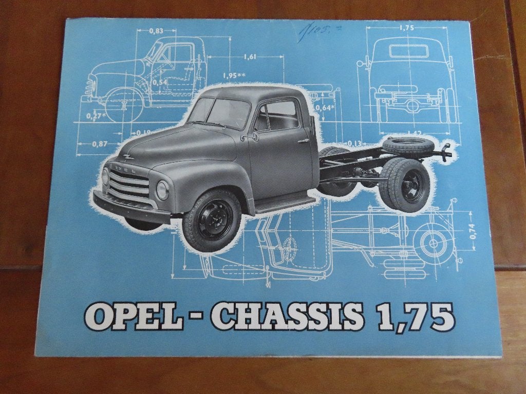 Folder Opel Blitz vrachtwagen chassis 2.5 6-cil. ca 1955, Opel, Zo goed als nieuw, Opel, Ophalen of Verzenden