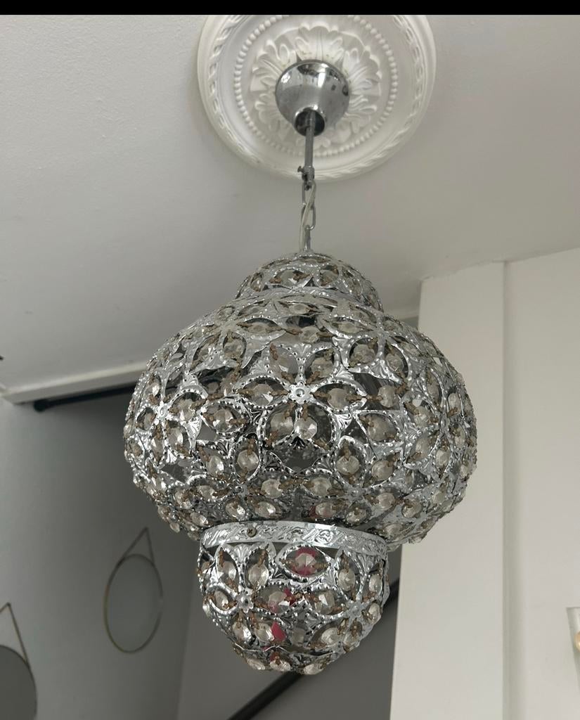 Zilveren oosterse lamp Marrakech, Ophalen of Verzenden, Zo goed als nieuw