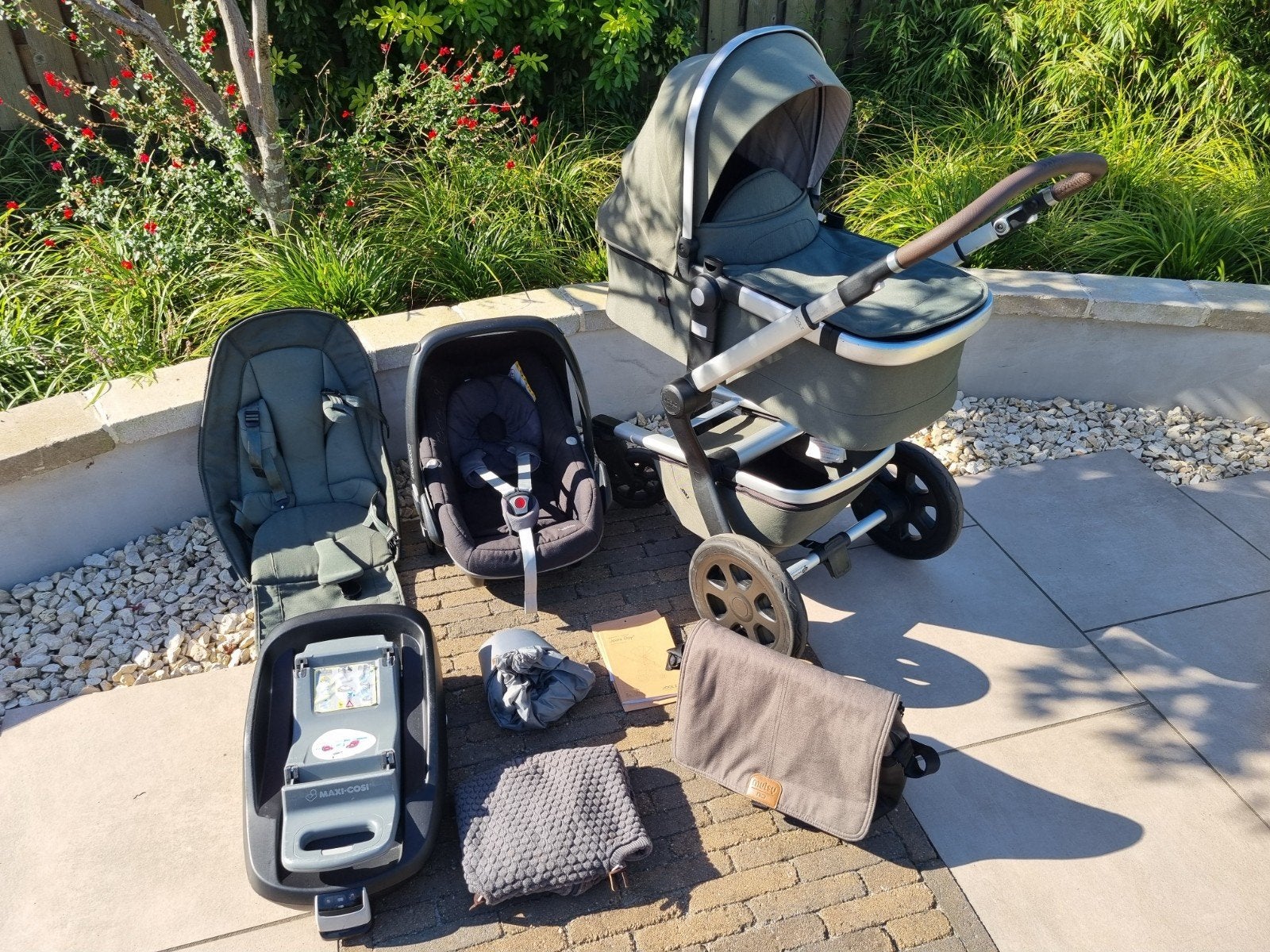 Joolz day3 combi kinderwagen groen - compleet met autostoel, Kinderen en Baby's, Ophalen, Combiwagen, Duowagen