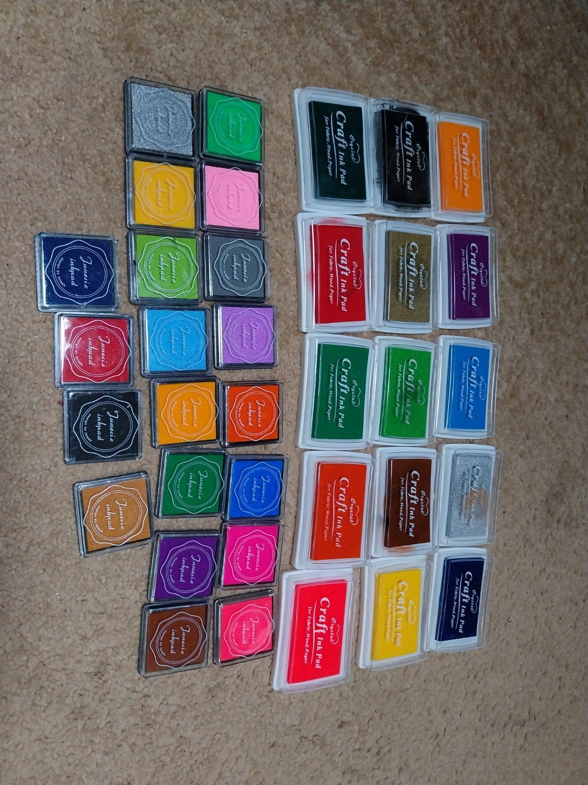 Journaling inkt, stencils, acrylplaatjes, kwast, Gebruikt, Overige thema's, Meerkleurig, Ophalen of Verzenden