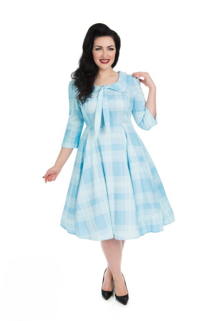 Hearts & Roses Retro 50s Sweet Blue Swing Dress 7XL - Nieuw, Maat 46/48 (XL) of groter, Nieuw, Hearts & Roses, Boven de knie