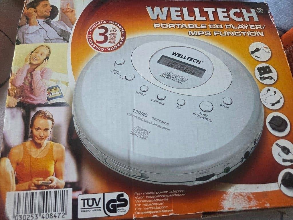 2 Welltech draagbare cd spelers, Ophalen, Zo goed als nieuw, Overige merken, Draagbaar