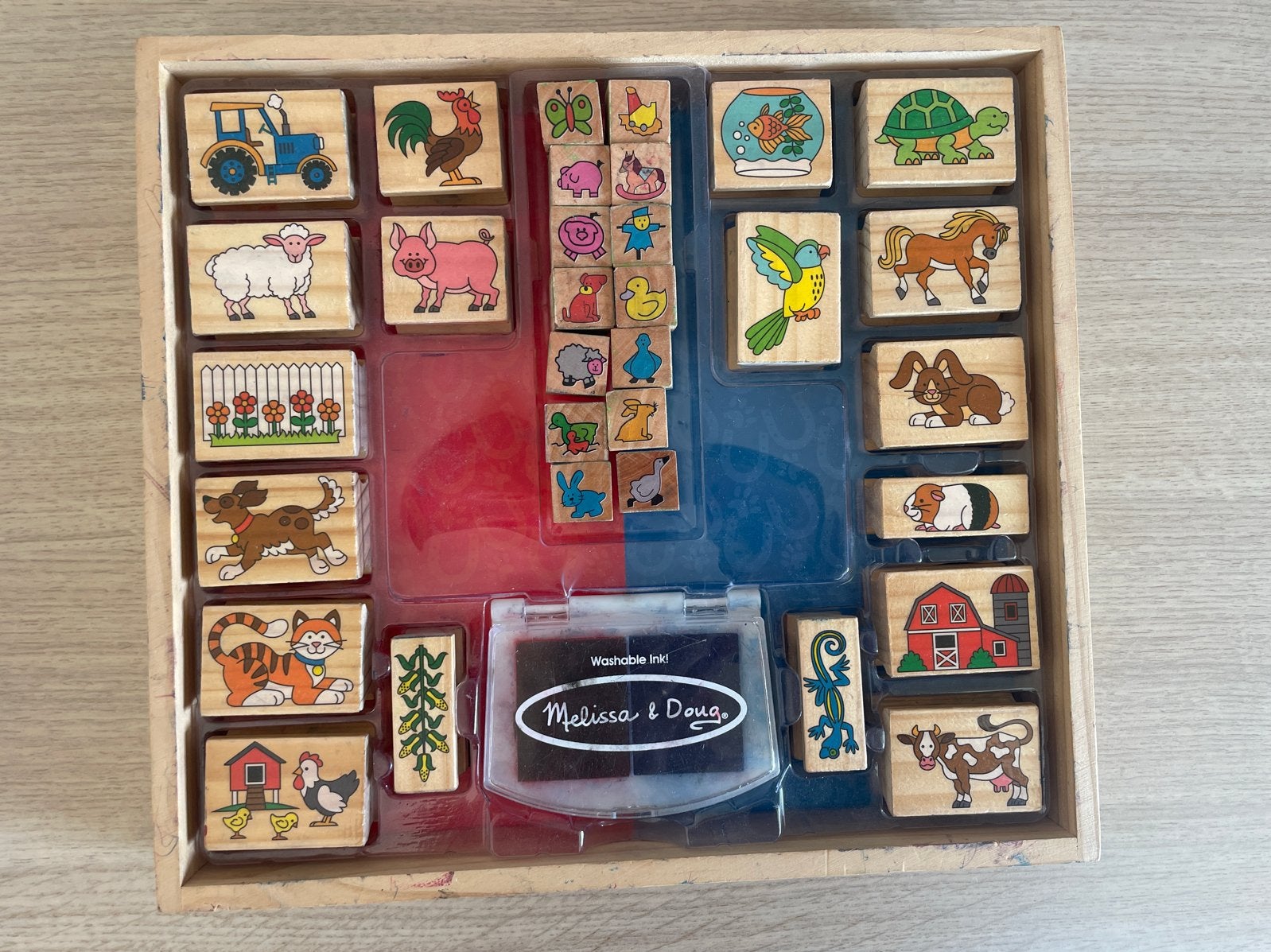 Melissa & Doug Stempelset Boerderijdieren, Ophalen of Verzenden, Gebruikt, Knutselen