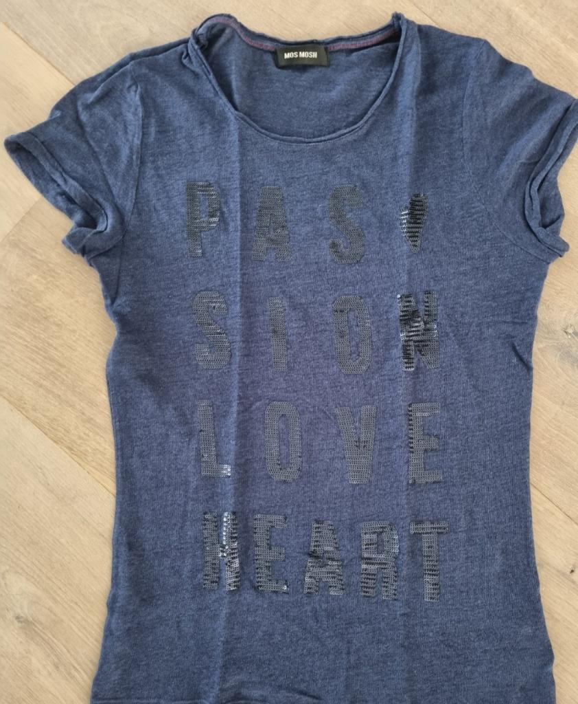 d-blauw t-shirt Mos Mosh mt M, zgan!, Maat 38/40 (M), MOS MOSH, Blauw, Ophalen of Verzenden