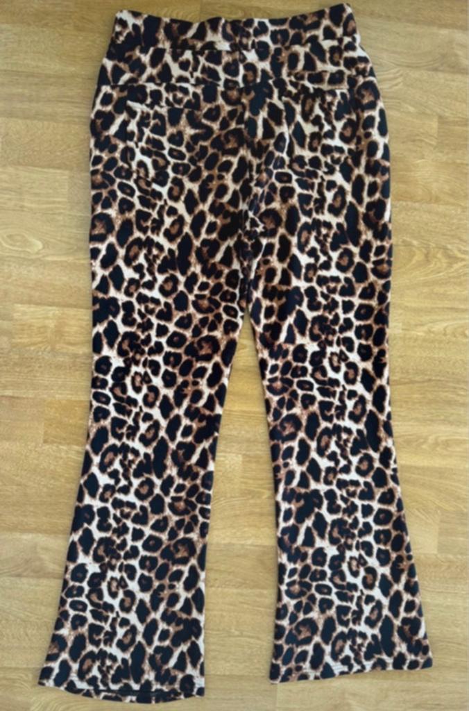 Leopardprint flared broek maat L nog helemaal nieuw, Kleding | Dames, Broeken en Pantalons, Bruin, Maat 42/44 (L), Nieuw, Ophalen of Verzenden