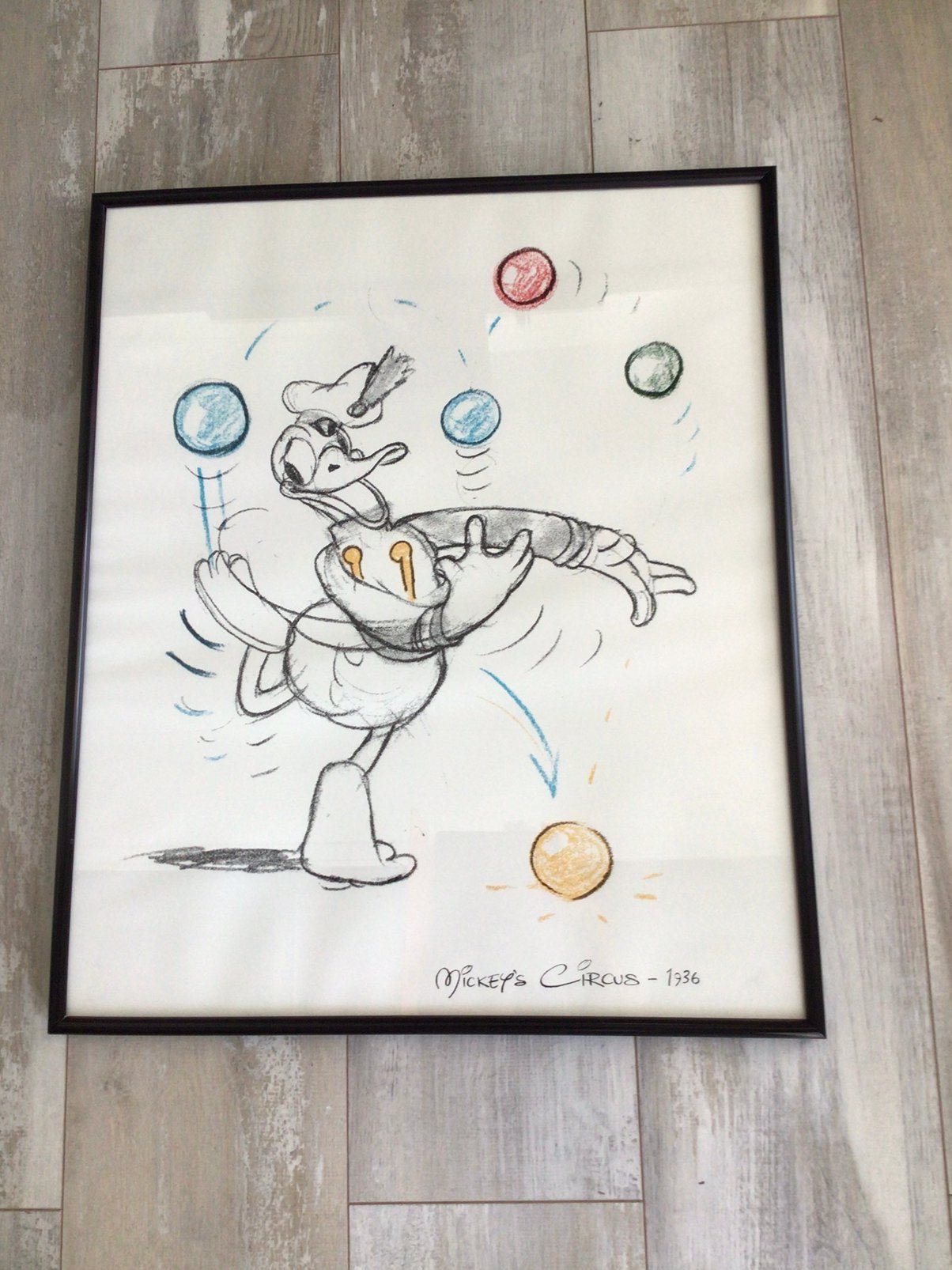 Donald Duck in lijst 50 x 60, Ophalen, Zo goed als nieuw, Zwart