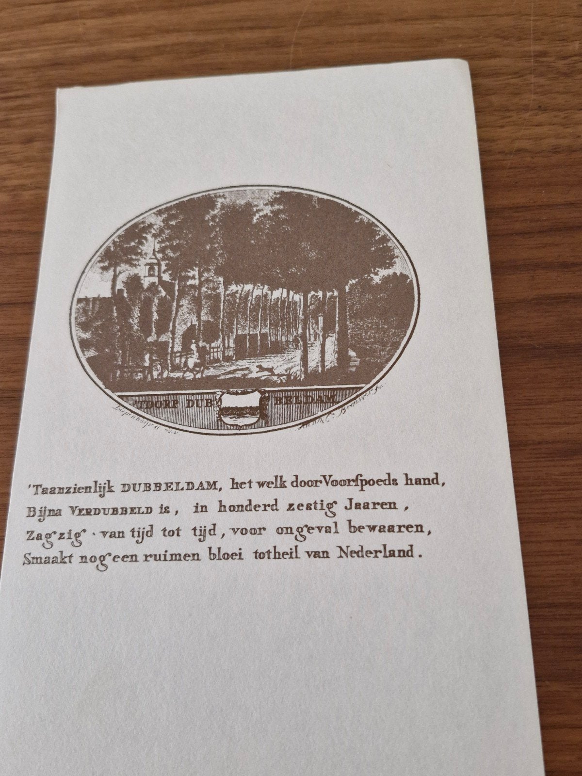 Historische prent Dubbeldam - 't Dorp Dubbeldam, Verzamelen, Ophalen of Verzenden, Zo goed als nieuw