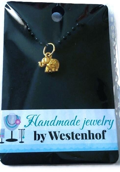 Hanger goud olifantje stainless steel goldplated, Verzenden, Nieuw, Goud, Overige materialen