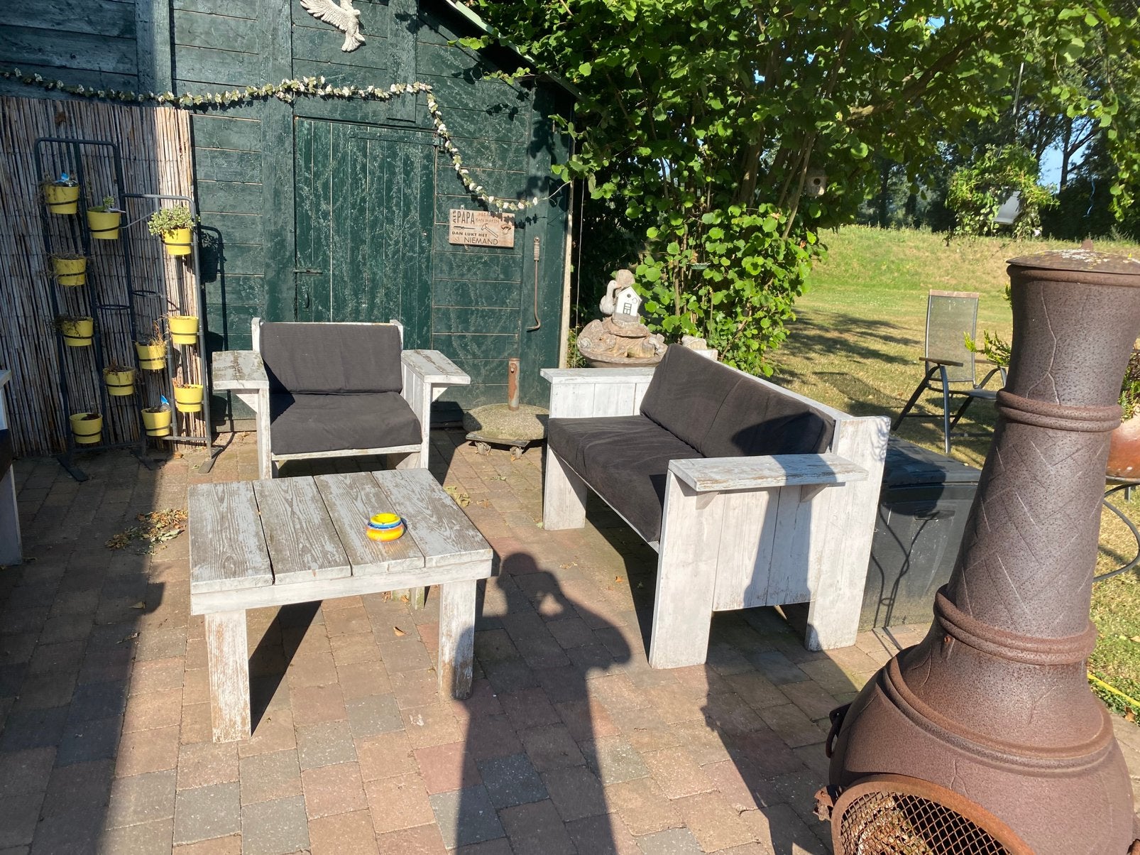 Prachtige steigerhouten Tuinset, Ophalen, Zo goed als nieuw