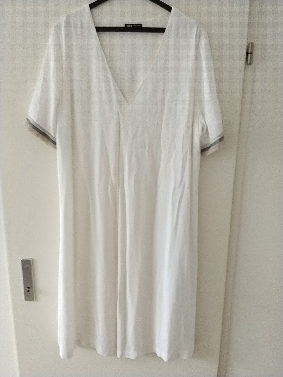 Jurk zomer Didi creme wit met bies aan mouw gevoerd XL XXL, Beige, Maat 46/48 (XL) of groter, Ophalen of Verzenden, Zo goed als nieuw