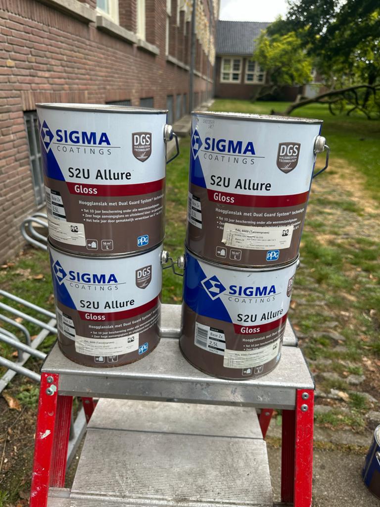 Grote partij Sigma, Sikkens, Wijzonol verf en primer, Gebruikt, Overige kleuren, Ophalen of Verzenden, 20 liter of meer
