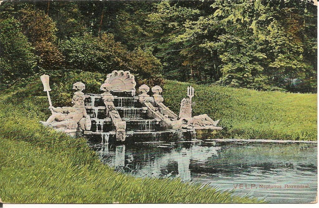 Oude briefkaart Velp Neptunus Rozendaal fontein, Verzamelen, Ansichtkaarten | Nederland, Gelopen, Gelderland, Voor 1920, Ophalen of Verzenden