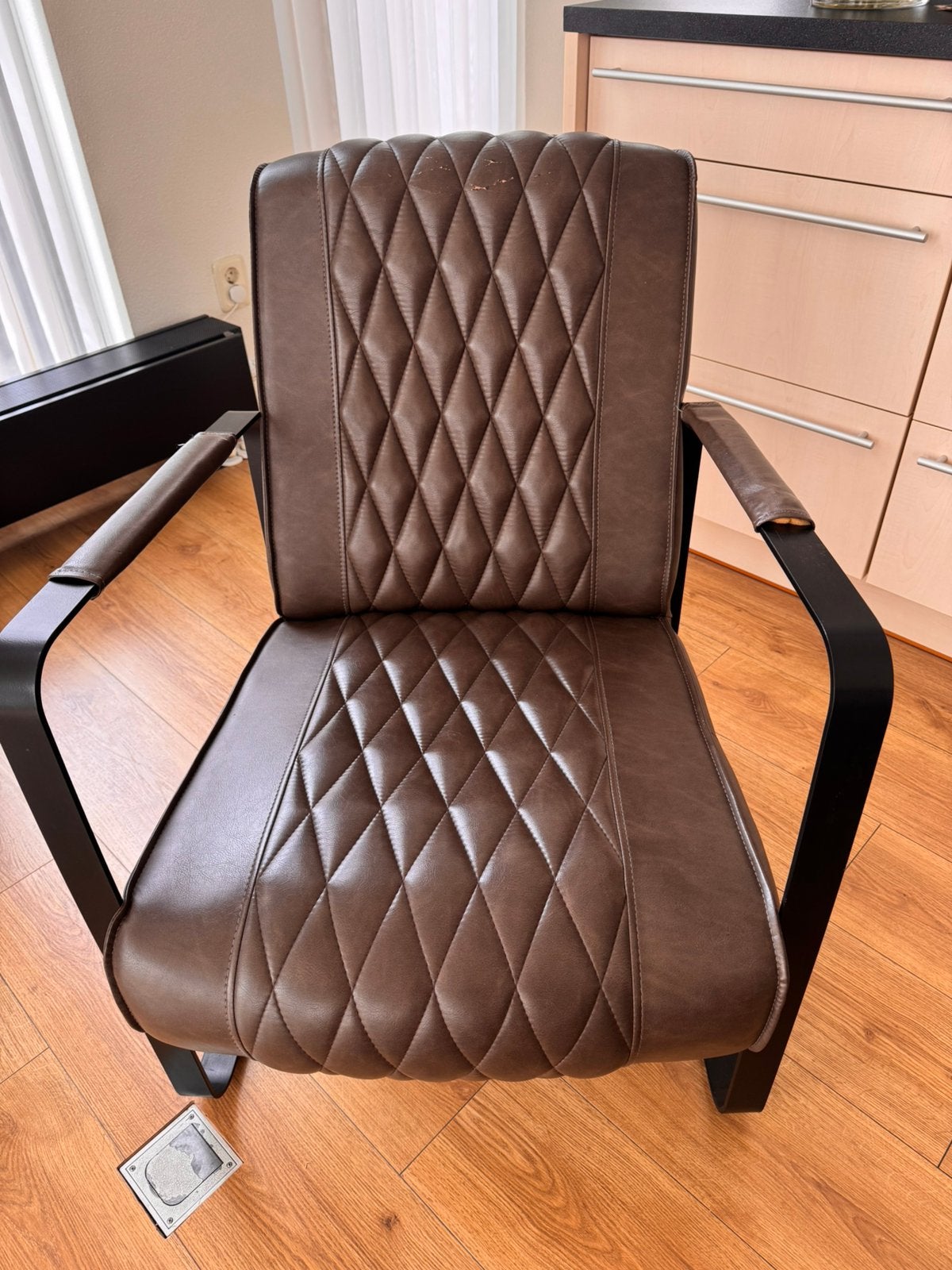 Gratis fauteuil donker groen, Huis en Inrichting, Fauteuils, Ophalen, Zo goed als nieuw, 75 tot 100 cm, 50 tot 75 cm
