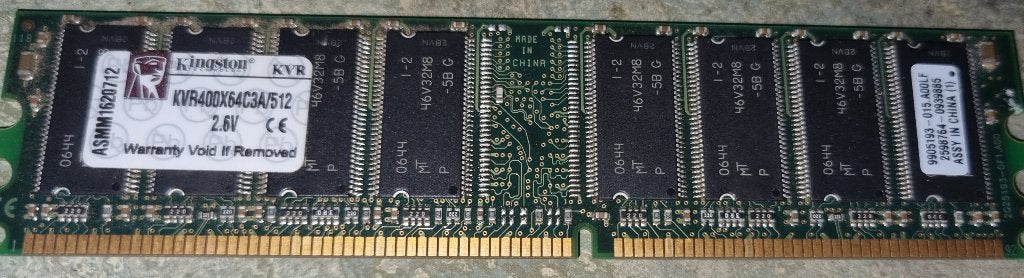 Kingston KVR400X64C3A / 512 MB DDR, Ophalen of Verzenden, DDR, Desktop, Gebruikt