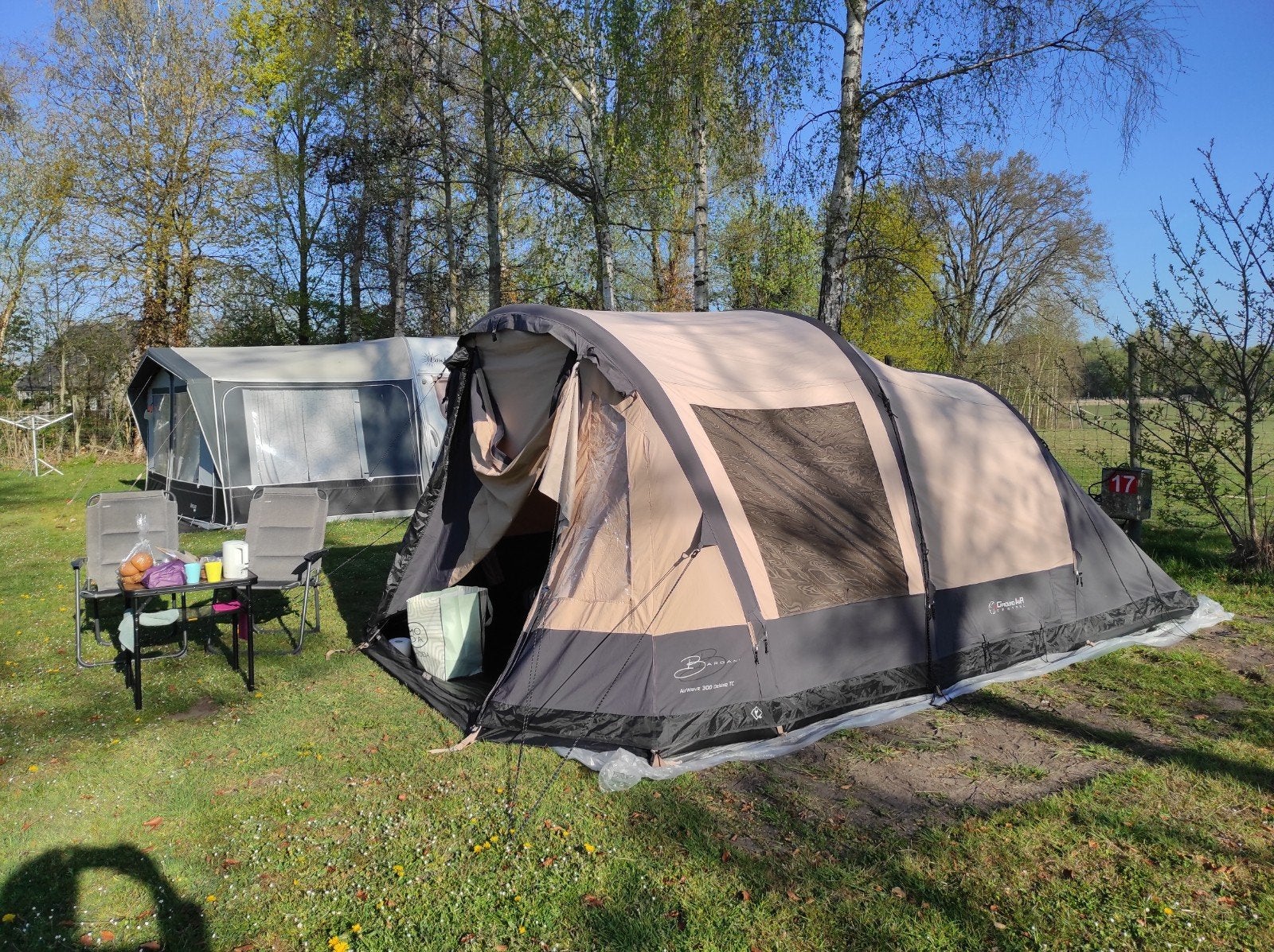 Bardani Airwave 300 Deluxe TC met extra luifel, Ophalen, Zo goed als nieuw, Tot en met 4