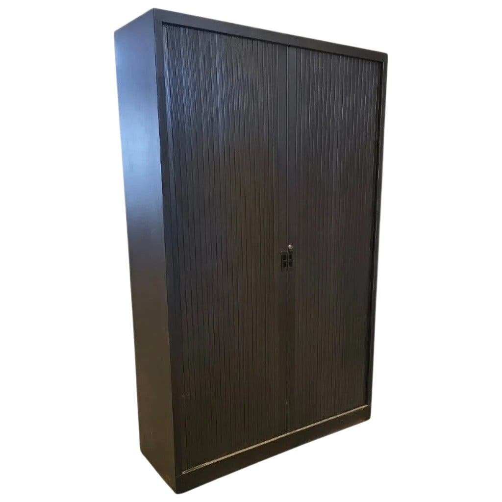 Roldeurkast Zwart 198 x 120 x 45 3LB, Gebruikt, 100 tot 150 cm, Ophalen of Verzenden, Met slot