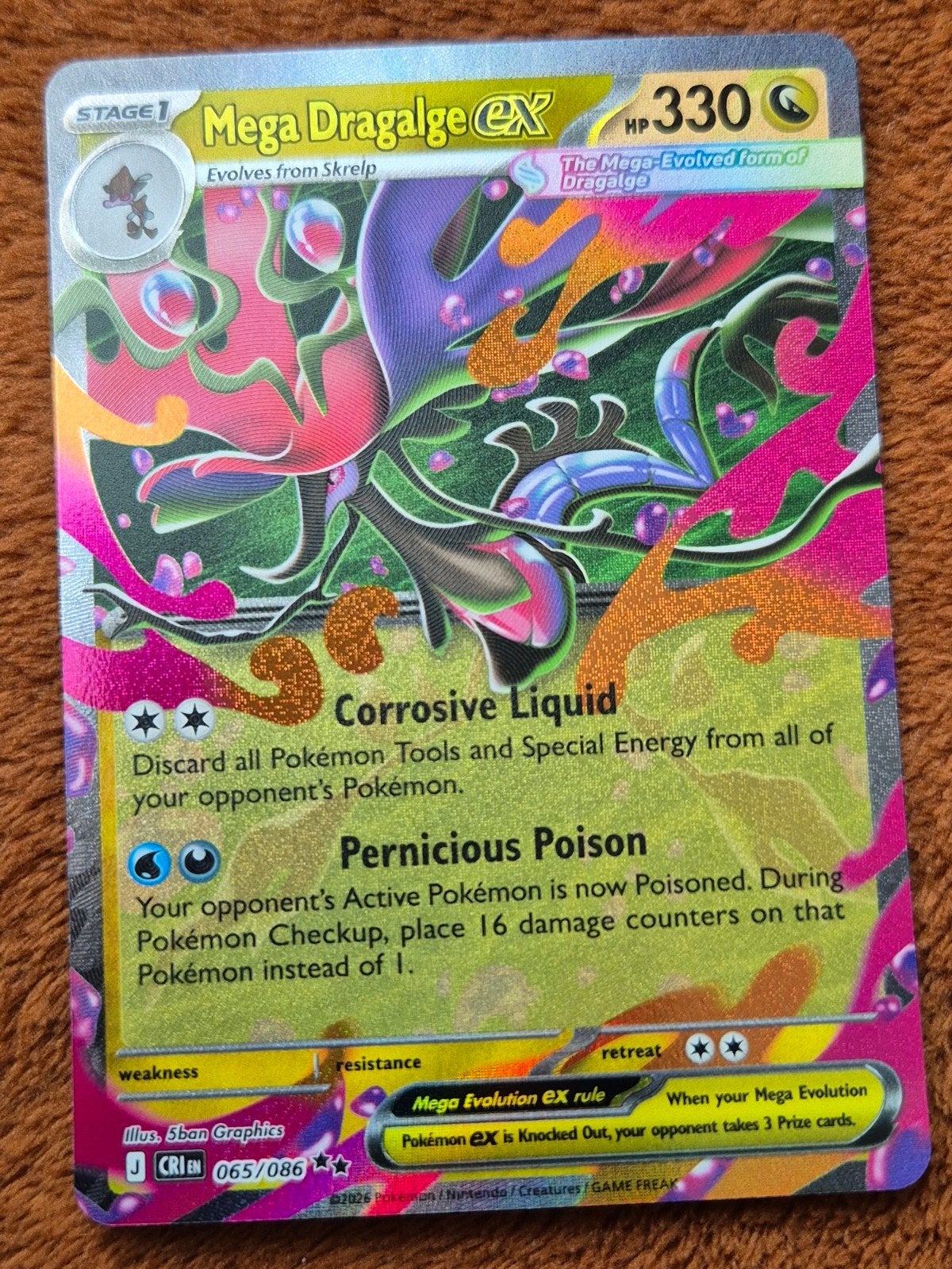Mega Dragalge Ex - 065/086 - Chaos Rising (CRI 065) NM, Ophalen of Verzenden, Nieuw, Losse kaart