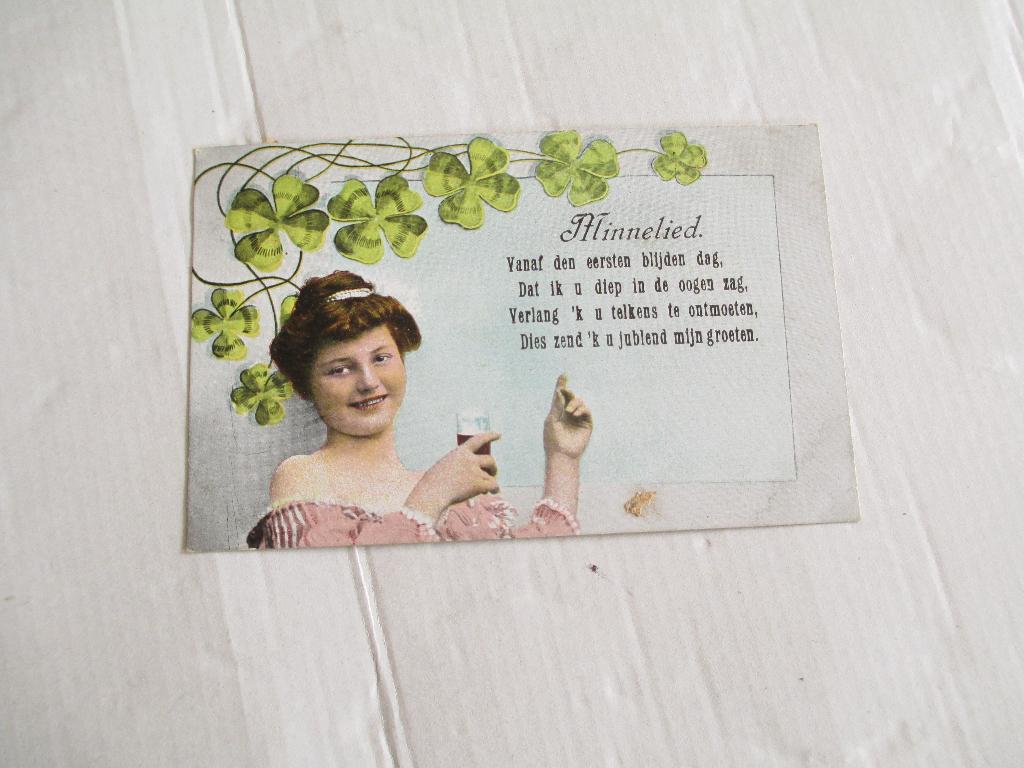 oude ansichtkaart minnelied op rijm, Ophalen of Verzenden, Voor 1920, Gelopen