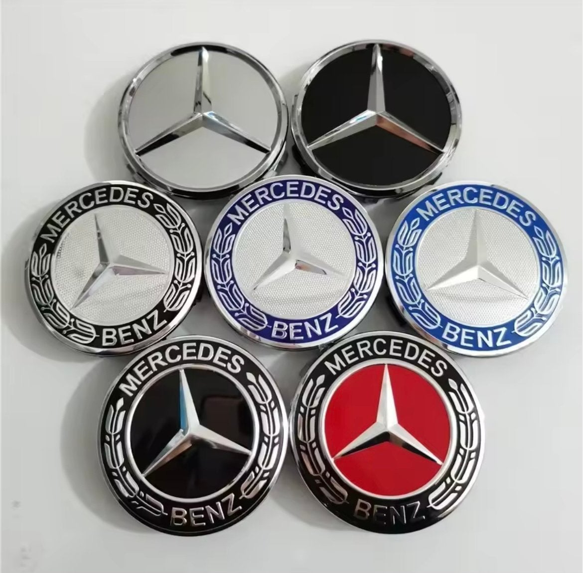 Mercedes Naafdoppen. 75mm 8 modellen. Per set 12,5€, Auto diversen, Ophalen of Verzenden, Nieuw